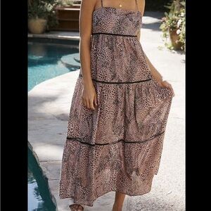 Seafolly Australia Wild Ones Cheetah Print Maxi Dress Large